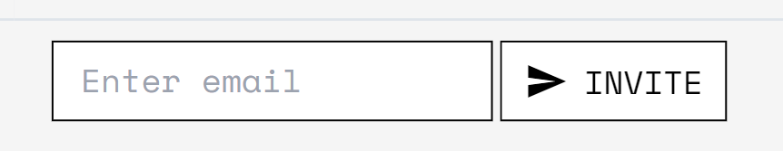 Screenshot of the user email address invitation field on the Organization settings page.