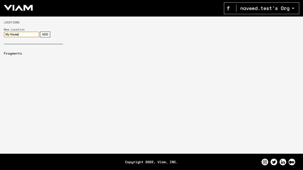 Screenshot from the Viam app showing the add new location page.